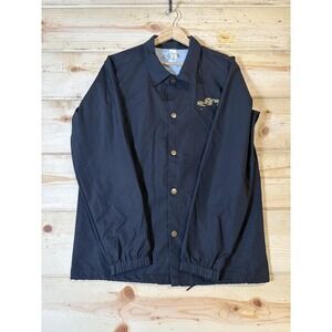 Apari Coach‎ Jacket Mens Small Black Graphic Mermaid Koi Back Print EXP99CNB